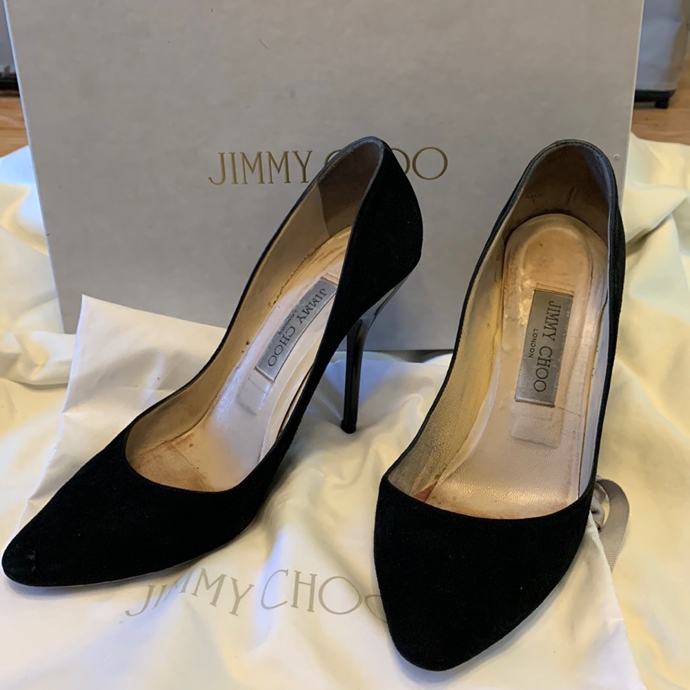 Jimmy Choo Mitchel Suede Stiletto 37.5 (right heel cracked)
